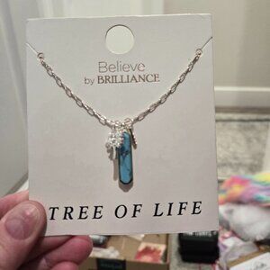 Tree of Life Necklace in silver & Turquoise 16" NWT